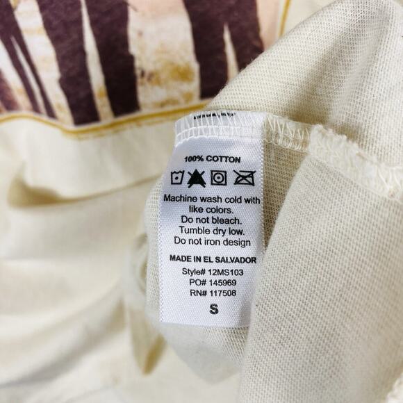 Junk Food Size Small The Band Lineup T-Shirt Tee Cream 100% Cotton Canadian Rock - Picture 6 of 6